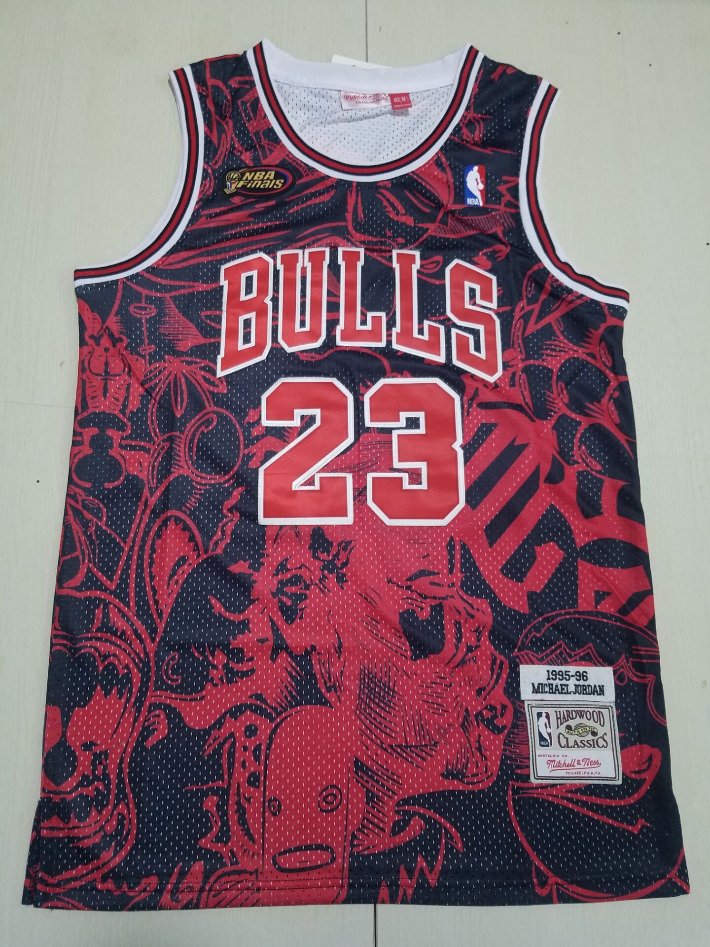 Men Chicago Bulls #23 Jordan Black red Throwback Finais 2022 NBA Jersey->chicago bulls->NBA Jersey